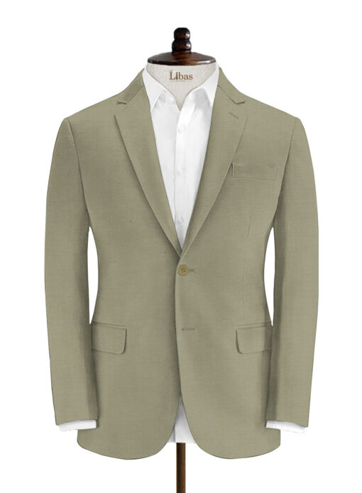 Absoluto Men's Terry Rayon Solids 3.75 Meter Unstitched Suiting Fabric (Oyster Beige)