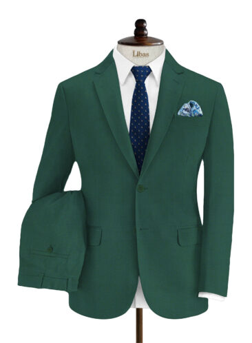 Absoluto Men's Terry Rayon Solids 3.75 Meter Unstitched Suiting Fabric (Dark Sea Green)
