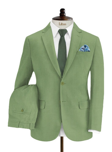 Absoluto Men's Terry Rayon Solids 3.75 Meter Unstitched Suiting Fabric (Light Green)