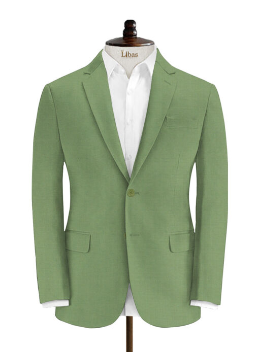 Absoluto Men's Terry Rayon Solids 3.75 Meter Unstitched Suiting Fabric (Light Green)