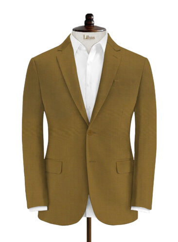 Absoluto Men's Terry Rayon Solids 3.75 Meter Unstitched Suiting Fabric (Mustard Gold)