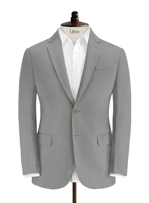 Absoluto Men's Terry Rayon Solids 3.75 Meter Unstitched Suiting Fabric (Storm Grey)