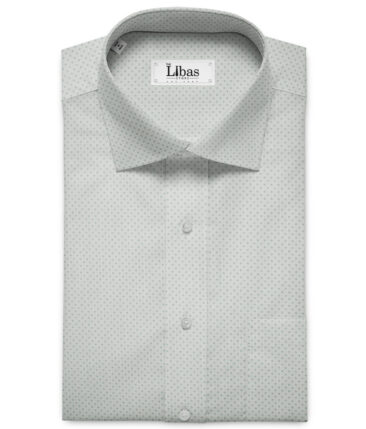 Birla Century Men's Giza Cotton Dobby 2 Meter Unstitched Shirting Fabric (Light Grey)