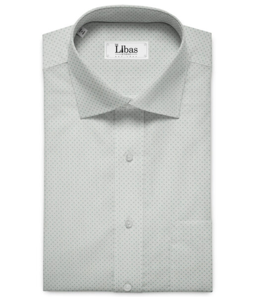 Birla Century Men's Giza Cotton Dobby 2 Meter Unstitched Shirting Fabric (Light Grey)