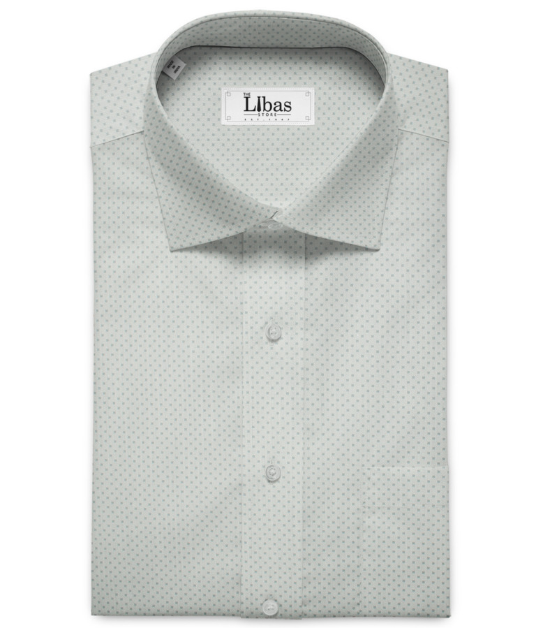 Birla Century Men's Giza Cotton Dobby 2 Meter Unstitched Shirting Fabric (Light Grey)