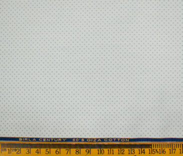 Birla Century Men's Giza Cotton Dobby 2 Meter Unstitched Shirting Fabric (Light Grey)
