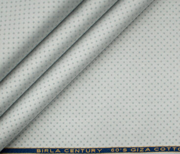 Birla Century Men's Giza Cotton Dobby 2 Meter Unstitched Shirting Fabric (Light Grey)