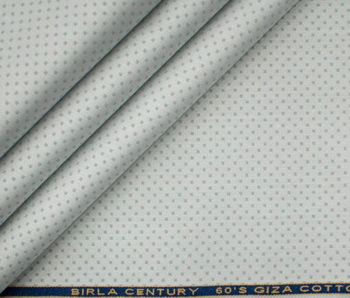 Birla Century Men's Giza Cotton Dobby 2 Meter Unstitched Shirting Fabric (Light Grey)
