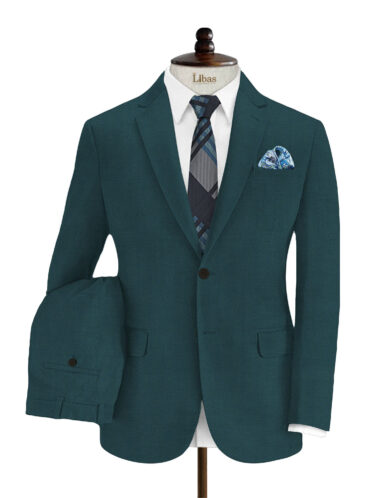 Don & Julio Men's Terry Rayon Solids 3.75 Meter Unstitched Suiting Fabric (Dark Sea Green)