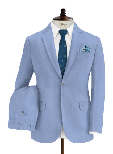 Don & Julio Men's Terry Rayon Solids 3.75 Meter Unstitched Suiting Fabric (Sky Blue)