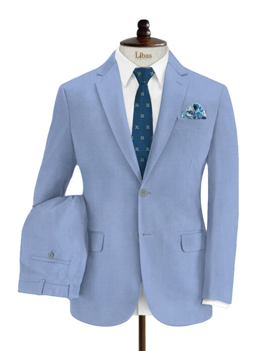 Don & Julio Men's Terry Rayon Solids 3.75 Meter Unstitched Suiting Fabric (Sky Blue)