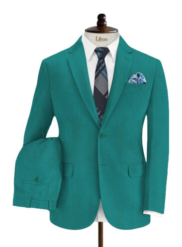 Don & Julio Men's Terry Rayon Solids 3.75 Meter Unstitched Suiting Fabric (Teal Green)