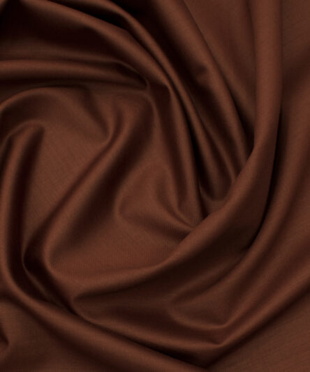 EMEF Men's Terry Rayon Solids 3.75 Meter Unstitched Suiting Fabric (Cinmon Brown)