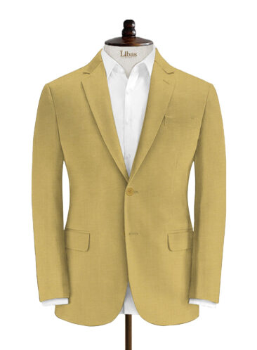 Fashion Flair Men's Terry Rayon Solids 3.75 Meter Unstitched Suiting Fabric (Macaroon Beige)