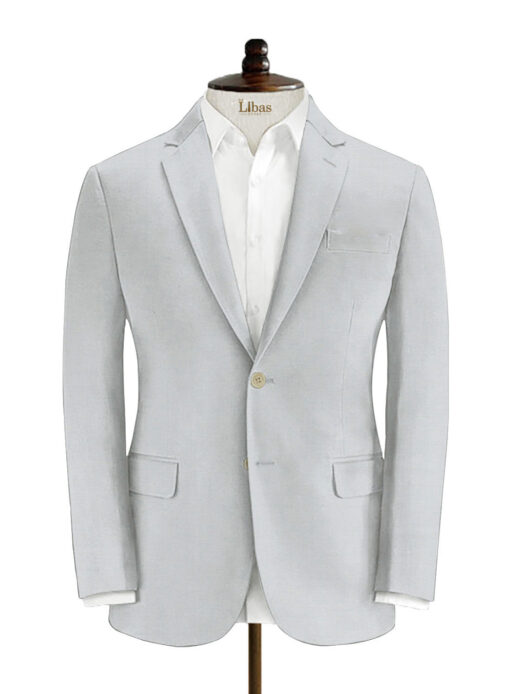 Fashion Flair Men's Terry Rayon Solids 3.75 Meter Unstitched Suiting Fabric (Very Light Grey)