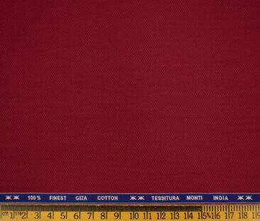 Tessitura Monti Men's Giza Cotton Structured 2 Meter Unstitched Shirting Fabric (Red)
