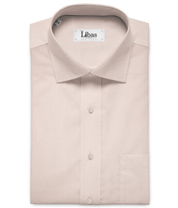 Soktas Men's Giza Cotton Structured 2 Meter Unstitched Shirting Fabric (Pink)