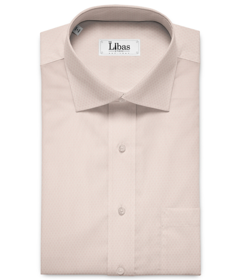 Soktas Men's Giza Cotton Structured 2 Meter Unstitched Shirting Fabric (Pink)