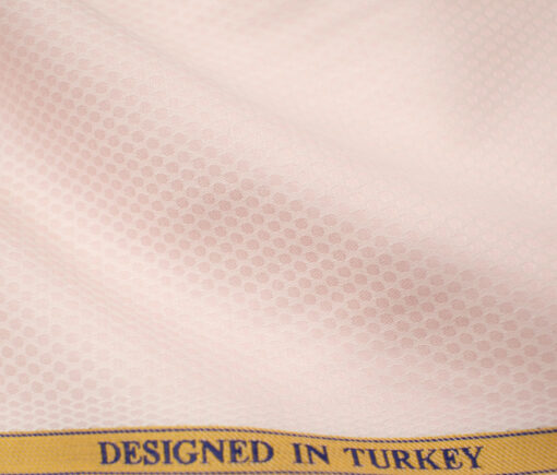 Soktas Men's Giza Cotton Structured 2 Meter Unstitched Shirting Fabric (Pink)