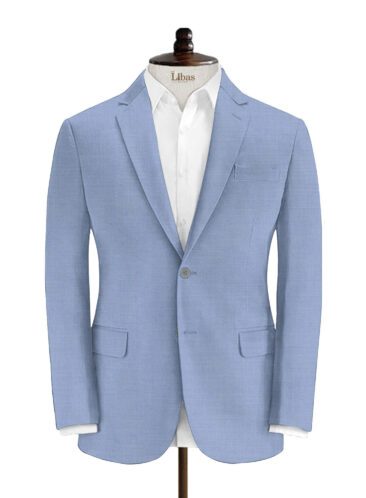 Vimal Men's Terry Rayon Self Design 3.75 Meter Unstitched Suiting Fabric (Powder Blue)