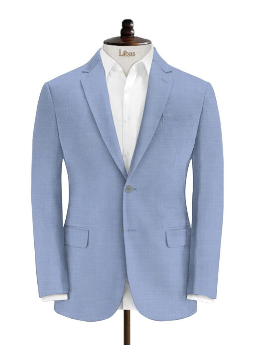 Vimal Men's Terry Rayon Self Design 3.75 Meter Unstitched Suiting Fabric (Powder Blue)