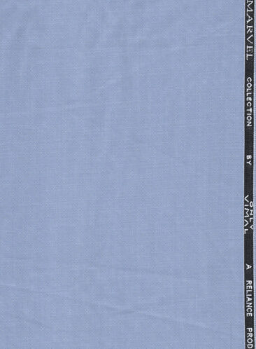 Vimal Men's Terry Rayon Self Design 3.75 Meter Unstitched Suiting Fabric (Powder Blue)