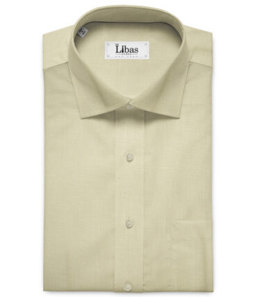 Linen Club Men's European Linen 60 LEA Solids 2.25 Meter Unstitched Shirting Fabric (Cream)