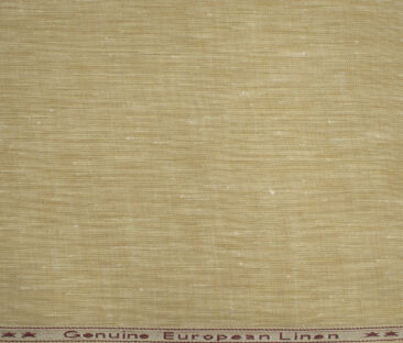 Linen Club Men's European Linen 60 LEA Self Design 2.25 Meter Unstitched Shirting Fabric (Biscotti Beige)