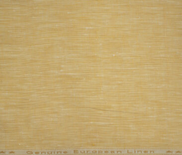 Linen Club Men's European Linen 60 LEA Self Design 2.25 Meter Unstitched Shirting Fabric (Light Orange)