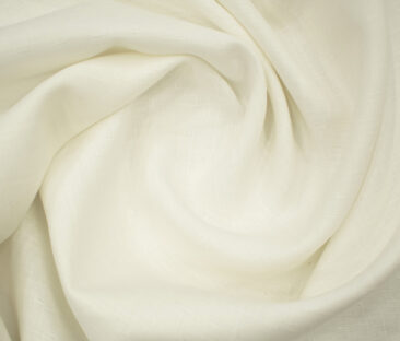 Arvind Men's Irish Linen 60 LEA Dobby 2.25 Meter Unstitched Shirting Fabric (Milky White)