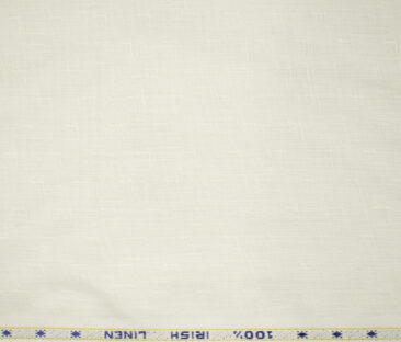 Arvind Men's Irish Linen 60 LEA Dobby 2.25 Meter Unstitched Shirting Fabric (Milky White)