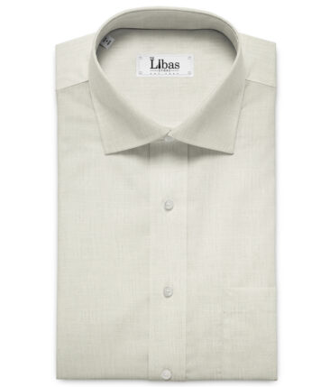 Arvind Men's Irish Linen 60 LEA Dobby 2.25 Meter Unstitched Shirting Fabric (Milky White)