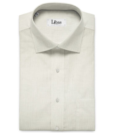 Arvind Men's Irish Linen 60 LEA Dobby 2.25 Meter Unstitched Shirting Fabric (Milky White)