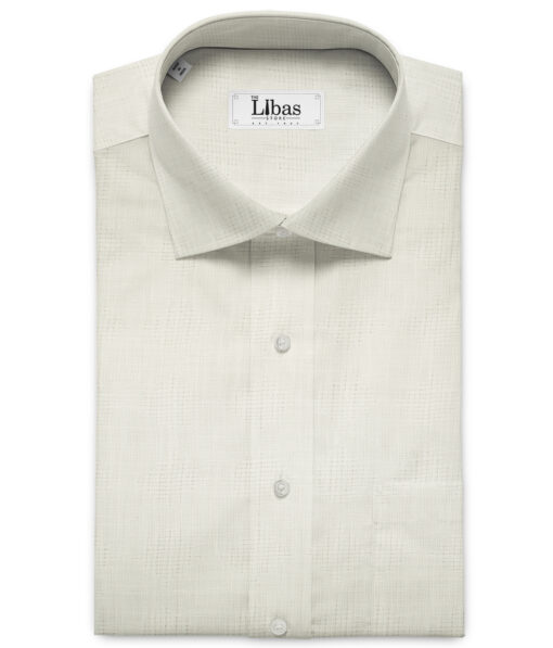Arvind Men's Irish Linen 60 LEA Dobby 2.25 Meter Unstitched Shirting Fabric (Milky White)