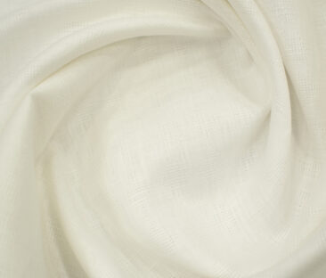 Arvind Men's Irish Linen 60 LEA Dobby 2.25 Meter Unstitched Shirting Fabric (Milky White)