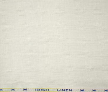 Arvind Men's Irish Linen 60 LEA Dobby 2.25 Meter Unstitched Shirting Fabric (Milky White)