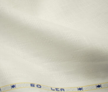 Arvind Men's Irish Linen 60 LEA Dobby 2.25 Meter Unstitched Shirting Fabric (Milky White)