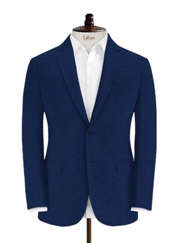 Absoluto Men's Terry Rayon Structured 3.75 Meter Unstitched Suiting Fabric (Bright Royal Blue)