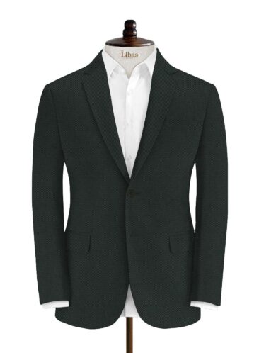 Absoluto Men's Terry Rayon Structured 3.75 Meter Unstitched Suiting Fabric (Pine Green)