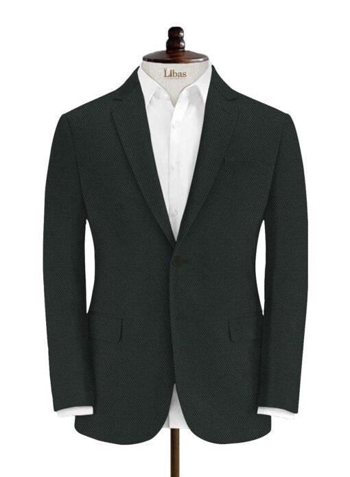 Absoluto Men's Terry Rayon Structured 3.75 Meter Unstitched Suiting Fabric (Pine Green)