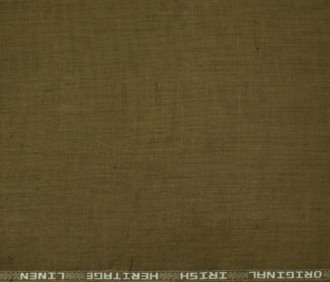 Burgoyne Men's Irish Cotton Linen 60 LEA Solids 2.25 Meter Unstitched Shirting Fabric (Light Brown)
