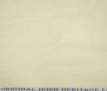 Burgoyne Men's Irish Linen 60 LEA Solids 2.25 Meter Unstitched Shirting Fabric (Cream)
