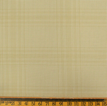 Cadini Men's Terry Rayon Checks 3.75 Meter Unstitched Suiting Fabric (Beige)