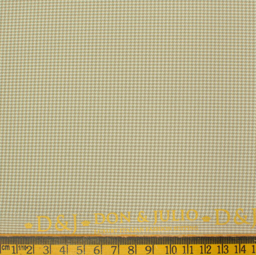 Don & Julio Men's Terry Rayon Houndstooth 3.75 Meter Unstitched Suiting Fabric (Beige)