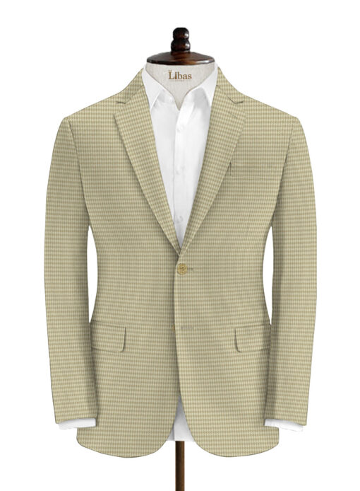 Don & Julio Men's Terry Rayon Houndstooth 3.75 Meter Unstitched Suiting Fabric (Beige)