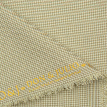 Don & Julio Men's Terry Rayon Houndstooth 3.75 Meter Unstitched Suiting Fabric (Beige)