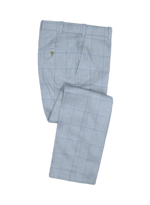 Don & Julio Men's Terry Rayon Checks 3.75 Meter Unstitched Suiting Fabric (Sky Blue)