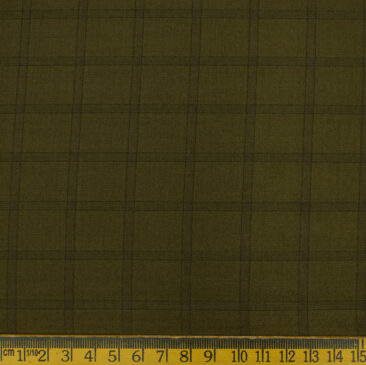 Don & Julio Men's Terry Rayon Checks 3.75 Meter Unstitched Suiting Fabric (Brown)