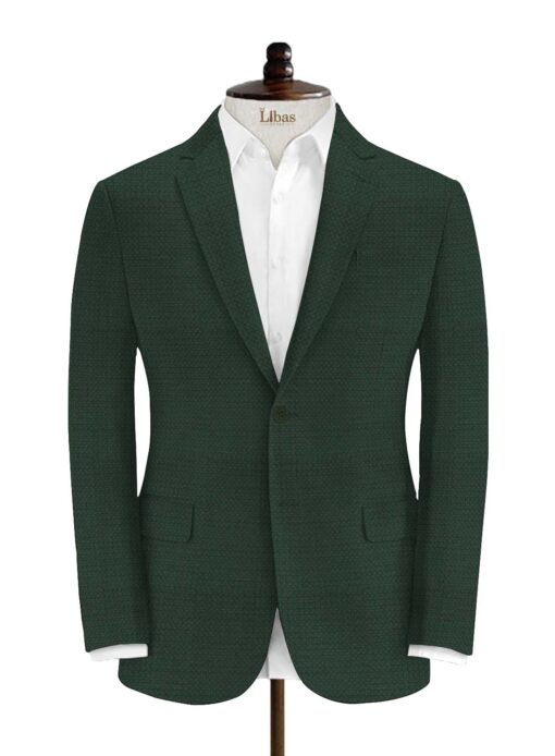 Don & Julio Men's Terry Rayon Structured 3.75 Meter Unstitched Suiting Fabric (Dark Green)