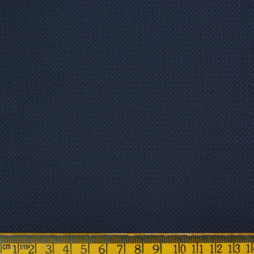 Don & Julio Men's Terry Rayon Structured 3.75 Meter Unstitched Suiting Fabric (Dark Royal Blue)